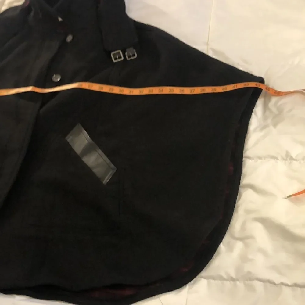COACH CAPE w/DETACHABLE HOOD Wm Sz XS/S, RN 132154, Black Oversized NEW